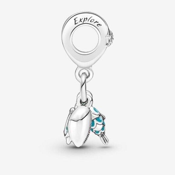Pandora Fish, Sea Turtle & Conch Triple Dangle Charm - Picture 4 of 6